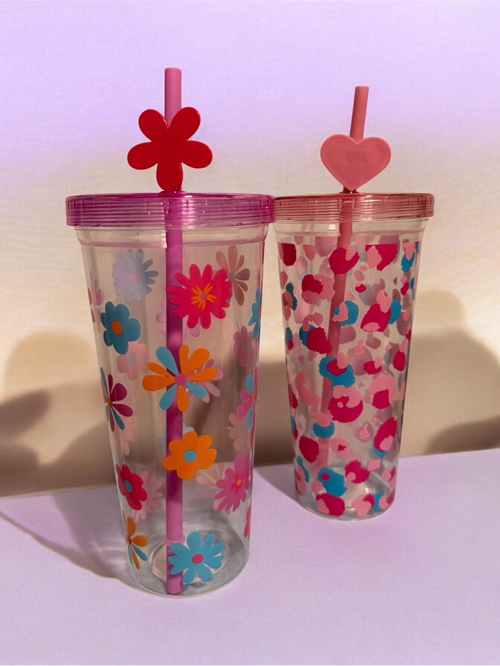 Floral & Leopard Tumbler Set